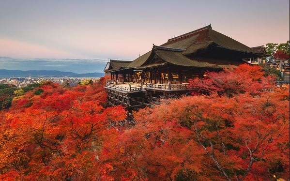 Panoramic view of the ancient capital Kyoto