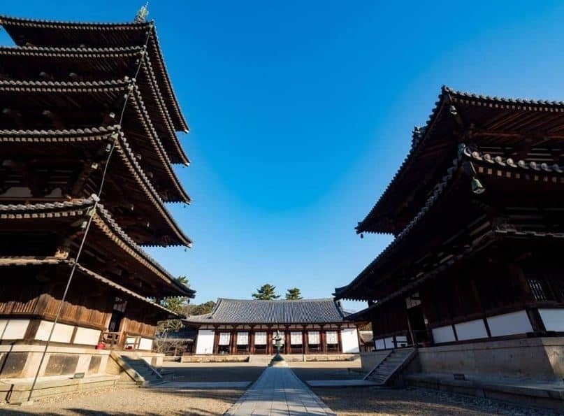 Buddhist architectural complex in Horyu-ji temple area