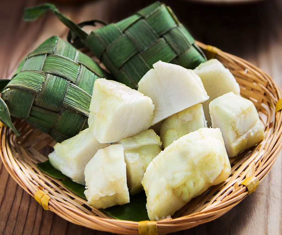 Ketupat - rice dish wrapped in palm leaves is extremely popular in the Kingdom of Brunei